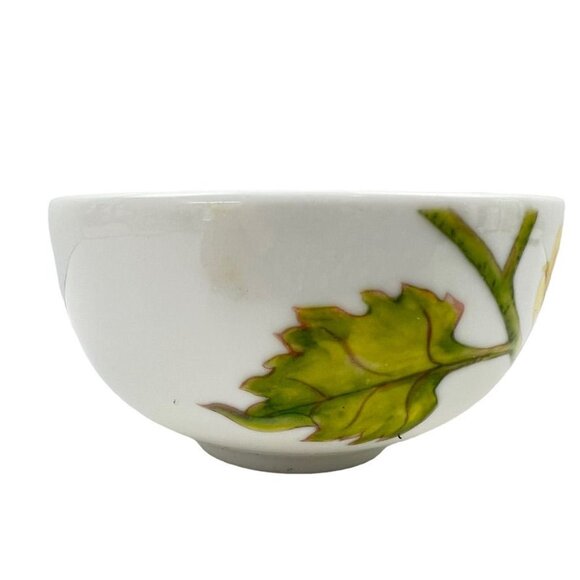 Vintage Minh Long Porcelain Trinket Dish w Lid Yellow Chrysanthemum Design - Picture 10 of 11